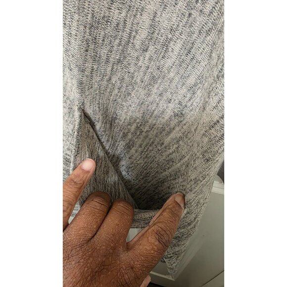 Logo by Lori Goldstein Women's Heather Gray Faux Suede Sleeve Cardigan Asymmetri - Picture 6 of 8